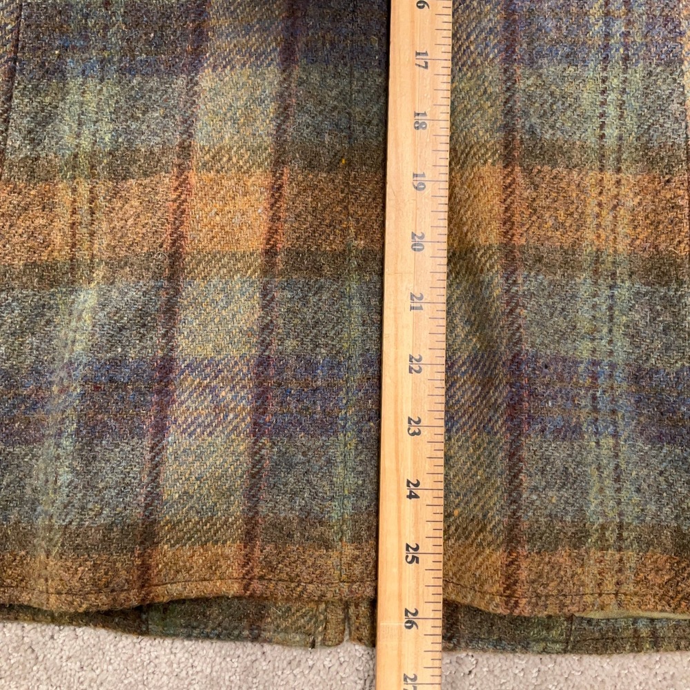 Lauren Ralph Lauren Jacket Women 4 Green Multi Plaid Country Equestrian Zip Wool - Picture 10 of 11